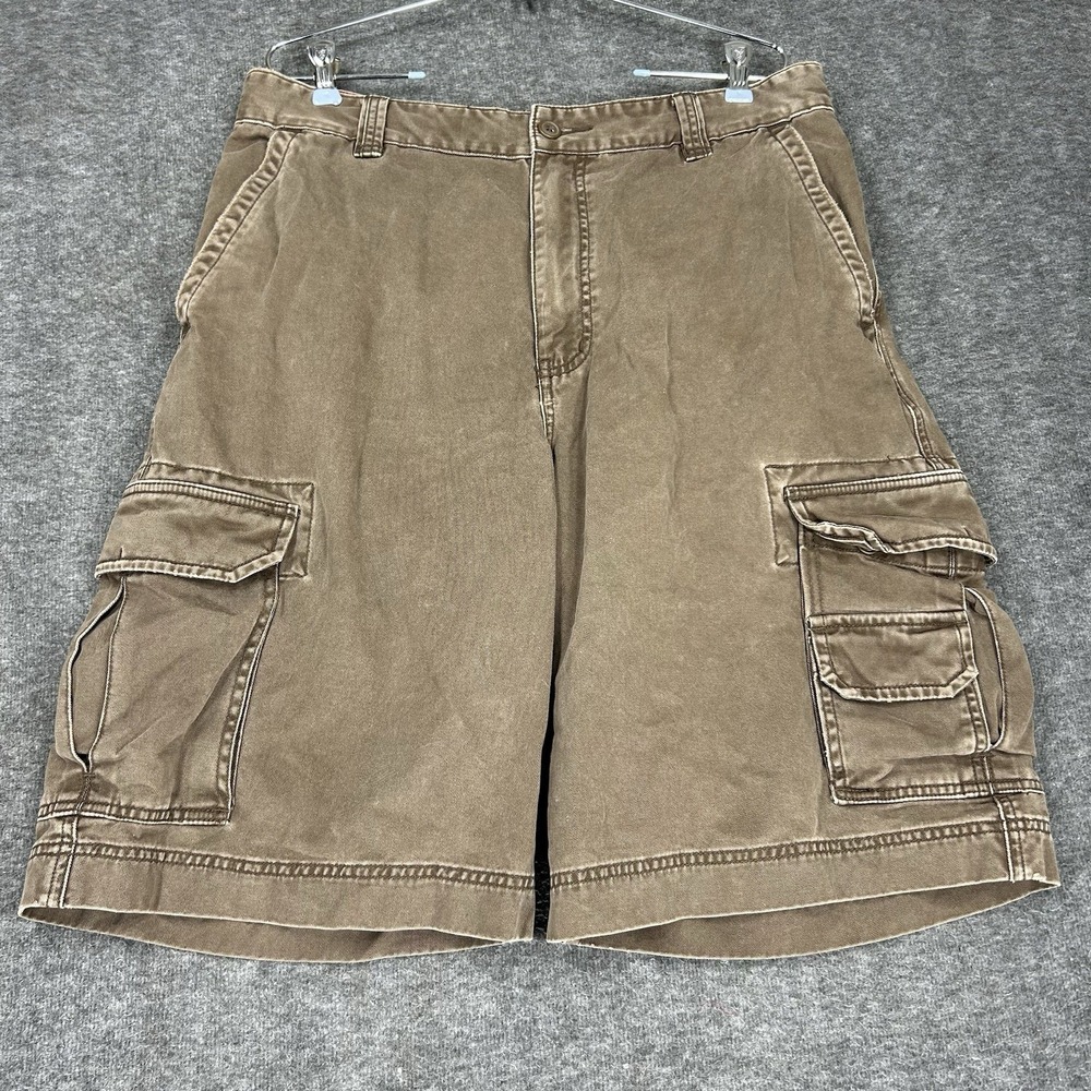 Vintage Mossimo Cargo Supply Shorts Mens 34 Brown Faded Baggy Skater Y2K